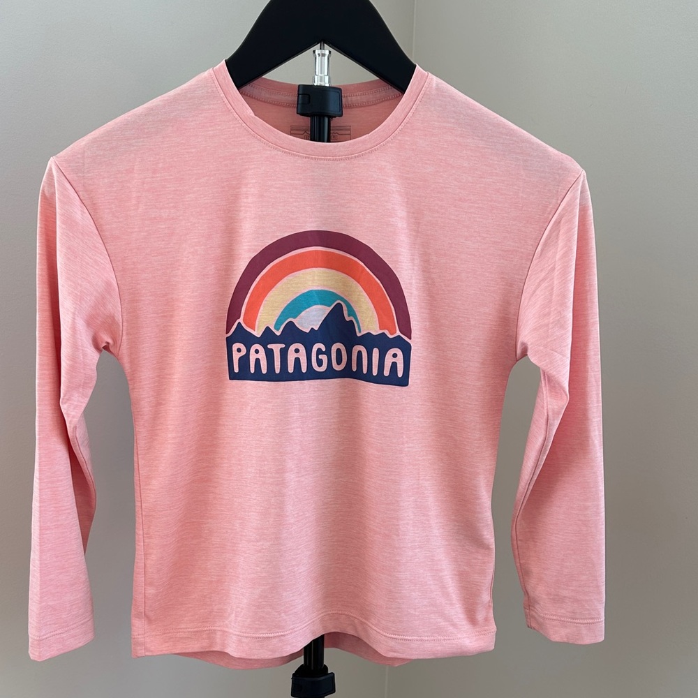 Patagonia Kids Long Sleeve Capilene® Cool Daily T-Shirt- Rainbow Graphic